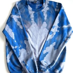 Blue Reverse Tie Dye Crewneck Sweatshirt